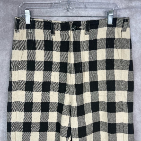 The Great. The Ranger Brushed Cropped Pants In Cocoa Buffalo Plaid Check Size 26 - Picture 3 of 8